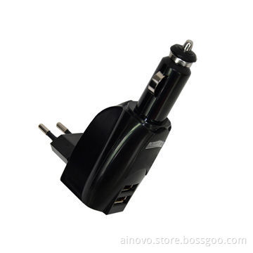 Combo Travel Charger Adapter for Samsung, Dual USB, 12/24V